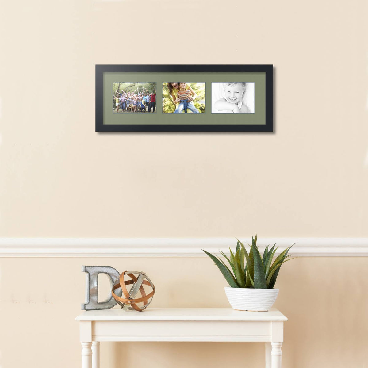 Satin Black Collage Picture Frame with 3 Openings for 5x7 Photos O745605