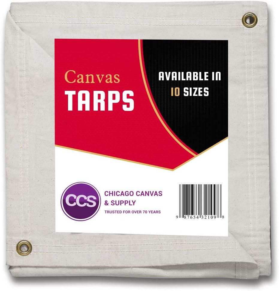 Waterproof Canvas Tarp with Grommets, Brown, 6 by 8 Feet Pack of 2 T7416