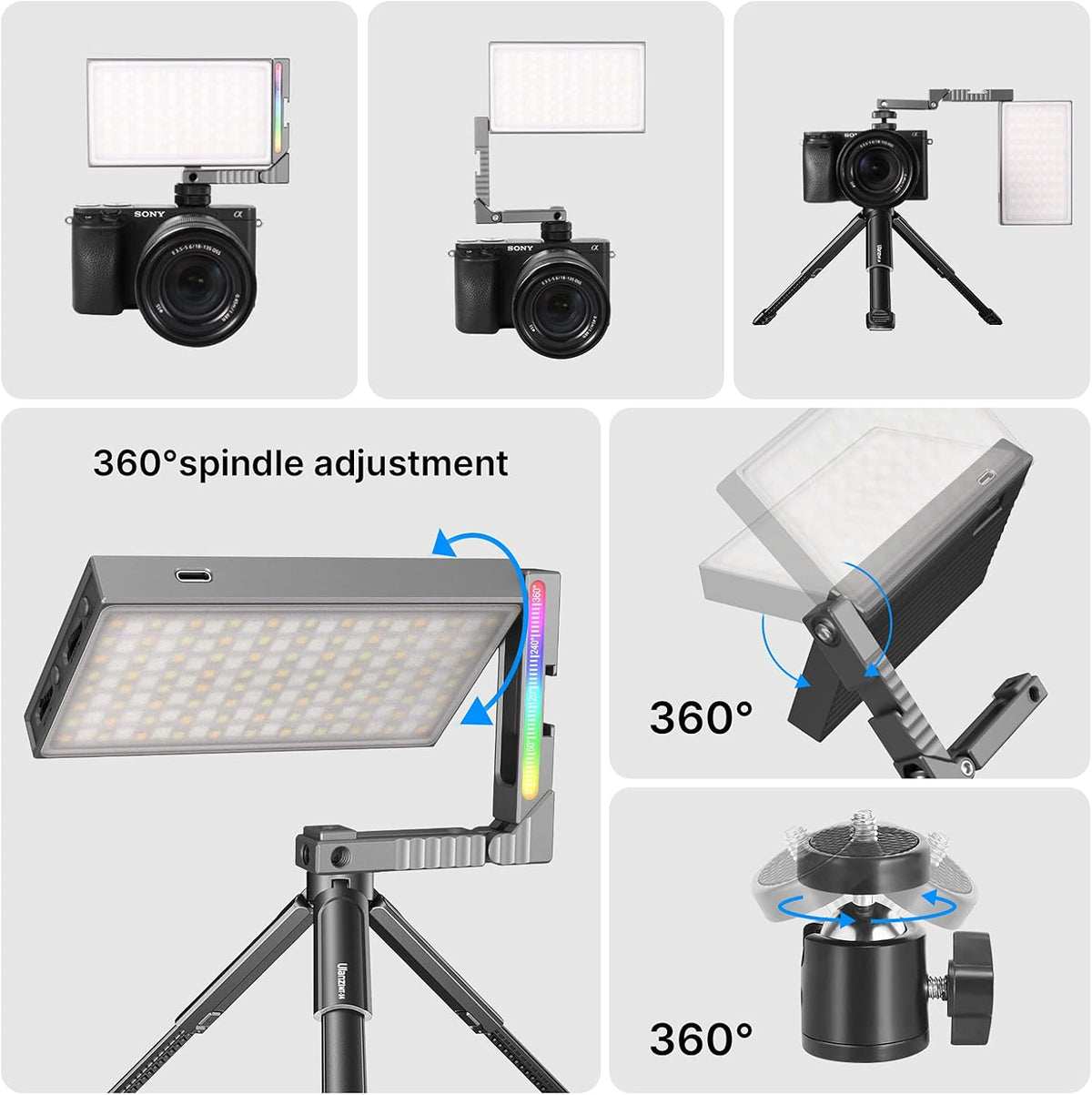 RGB LED Video Light Panel 2700-8500K Dimmable N624