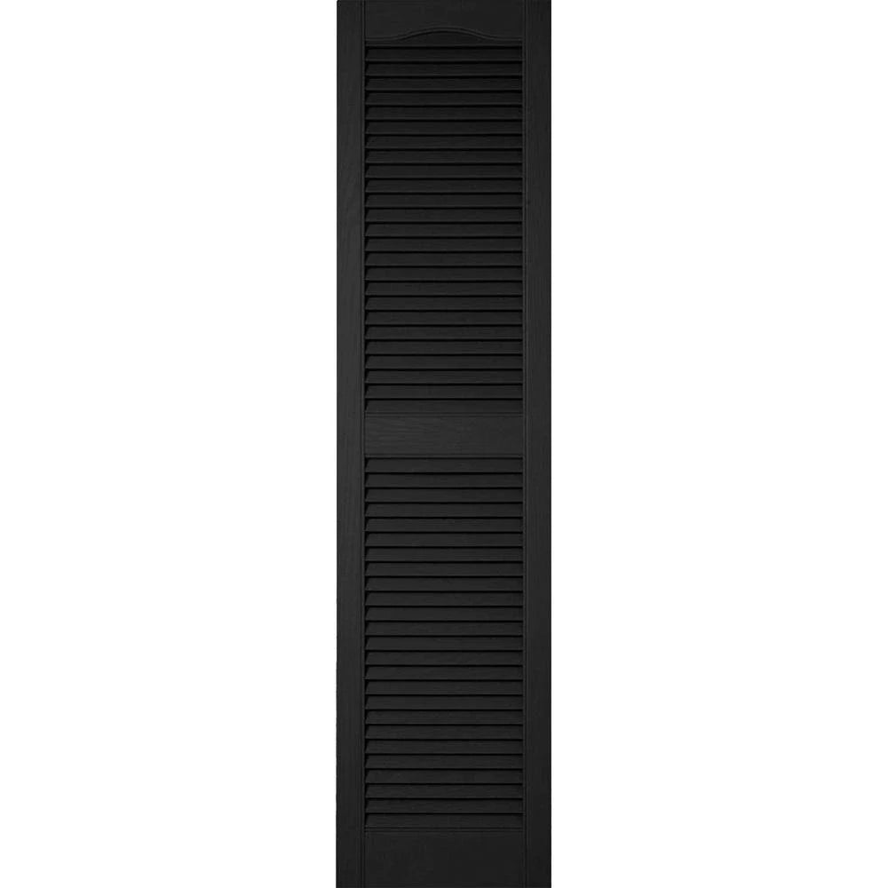Black Vinyl Open Louver Shutters H439