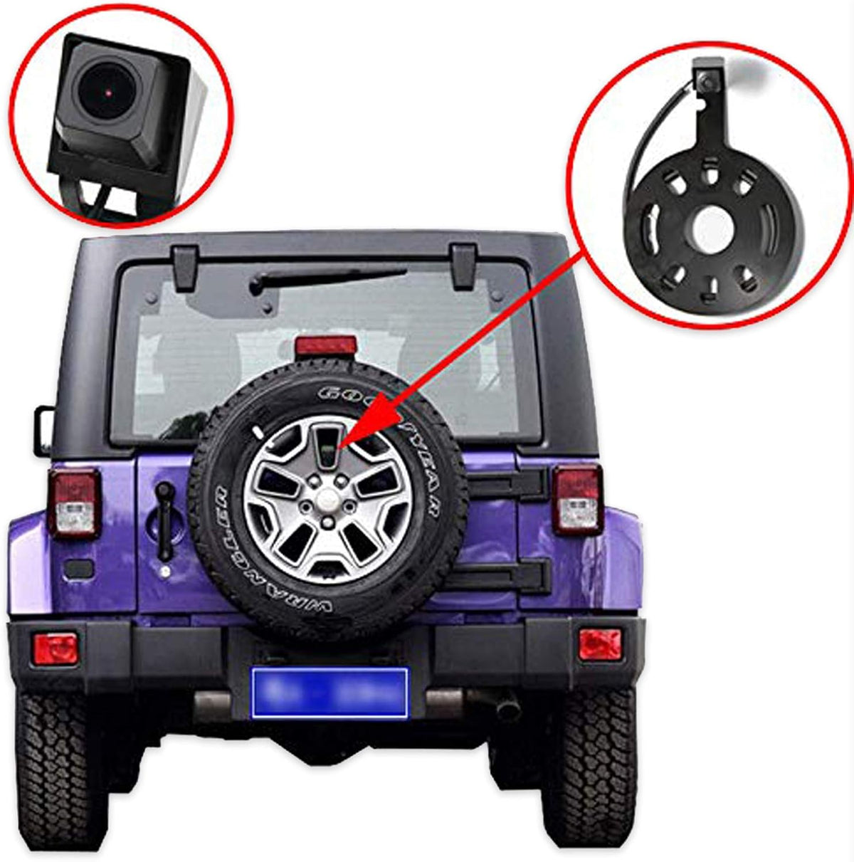 Car Backup Reverse Rear View Spare Tire Mount Camera R475