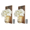 2 Pack Mason Jar Sconce Wall Decor with Remote O3362