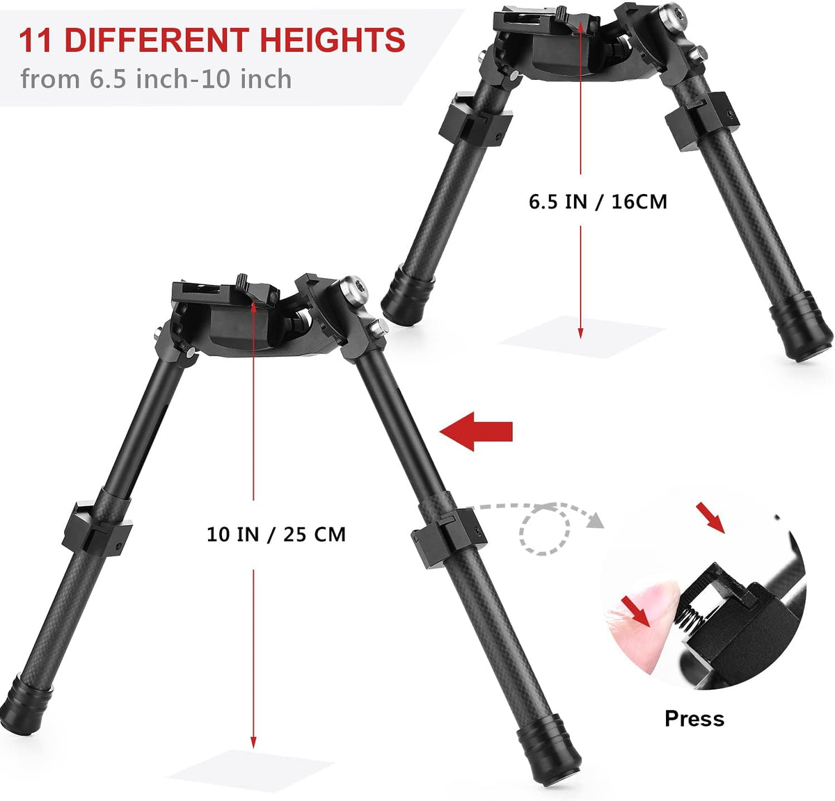 Carbon Fiber Adjustable Bipod I2352