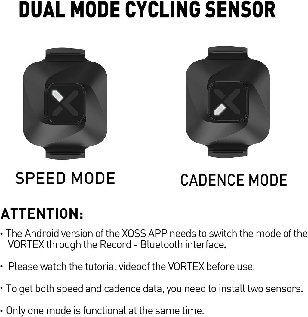 Cadence and Speed Sensor Wireless IPX7 Waterproof 2 Pack O368