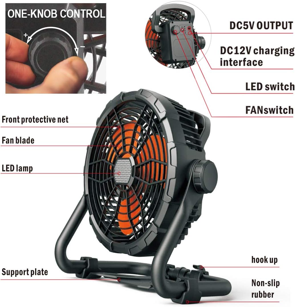 Rechargeable Portable Cordless High Velocity Floor Fan F2716