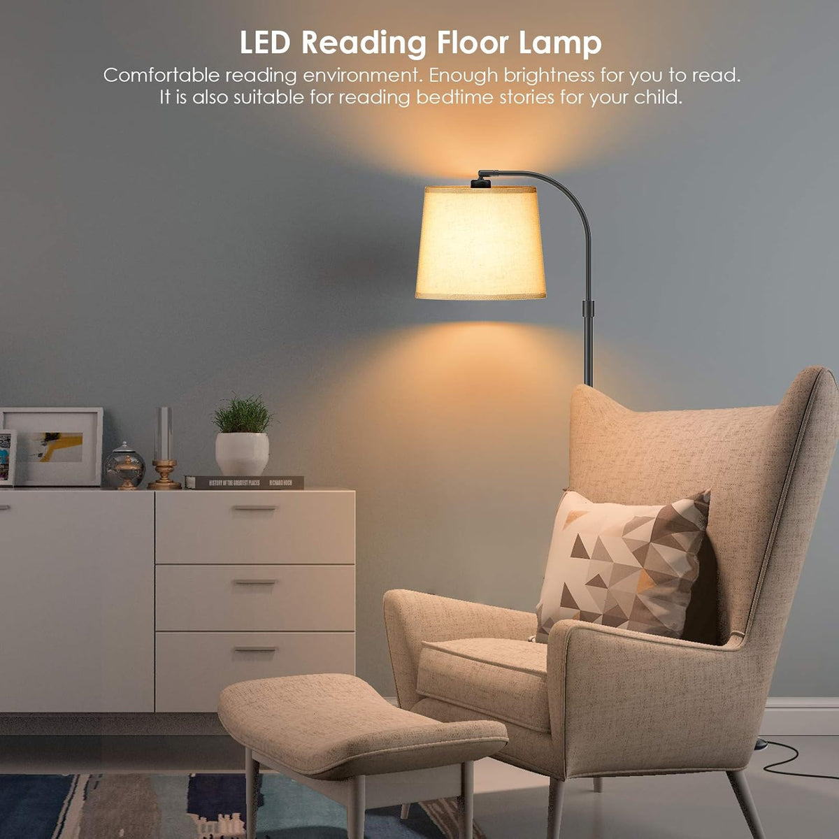 Black LED Floor Lamp N90690
