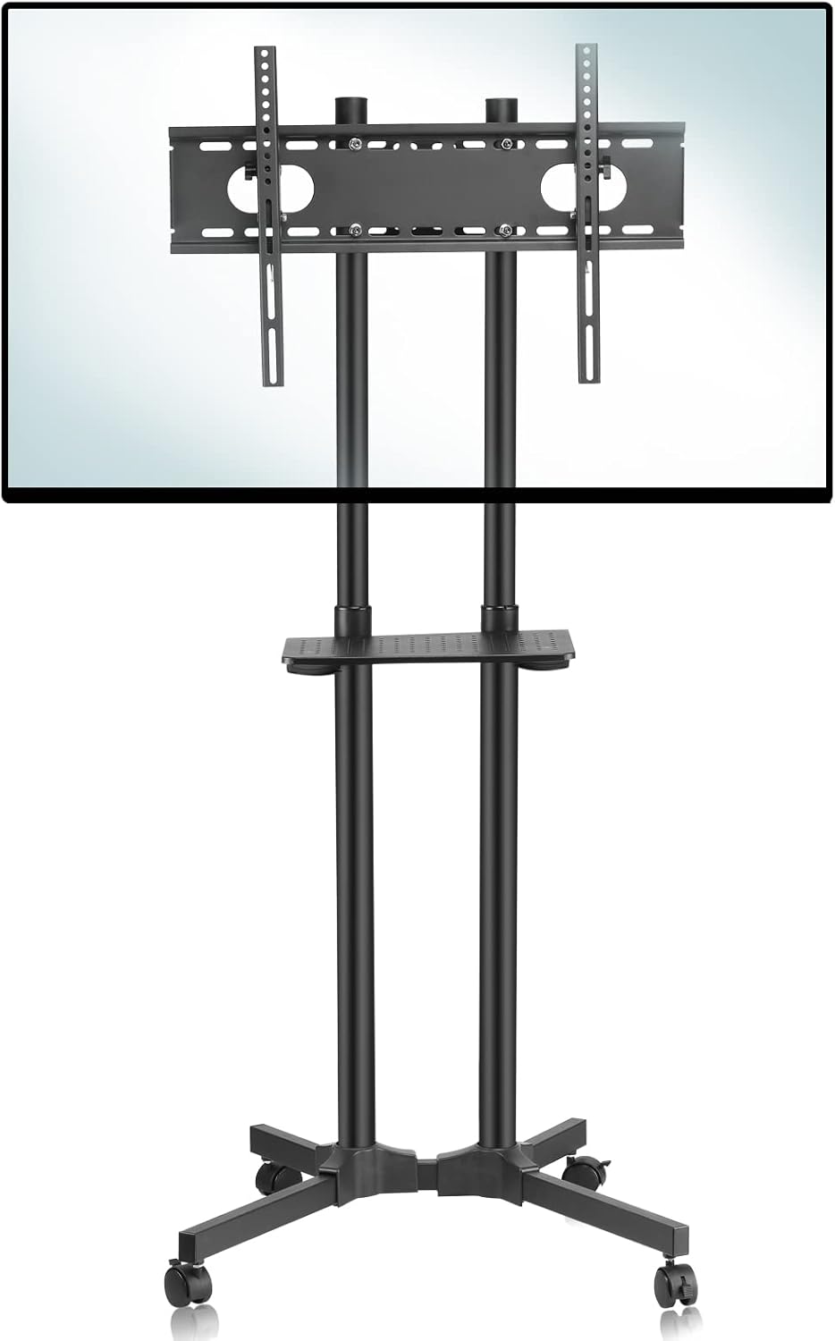 Mobile TV Cart Rolling TV Stand with Wheels and Shelf for 32-70 inch Flat Screen W84790