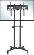 Mobile TV Cart Rolling TV Stand with Wheels and Shelf for 32-70 inch Flat Screen W84790