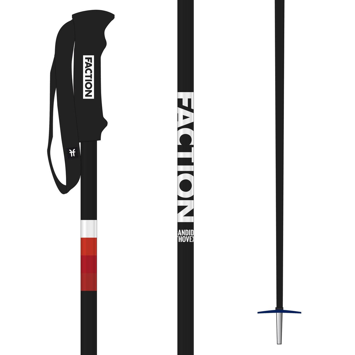 Black Ski Poles G754
