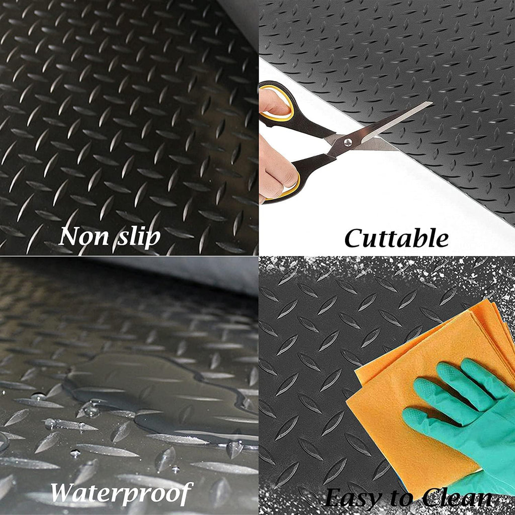 Rubber Garage Floor Mat 16.4 x 3.3 ft Non-Slip 1/8 in Thick M46406