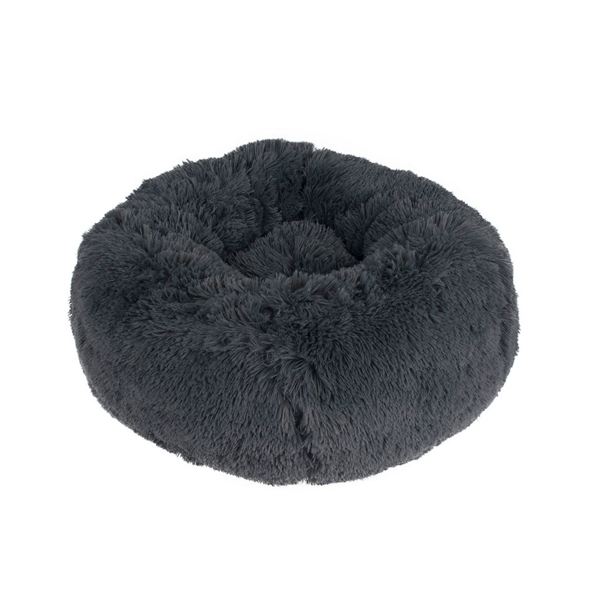 White Fauxfur Round Donut Pet Bed X159033