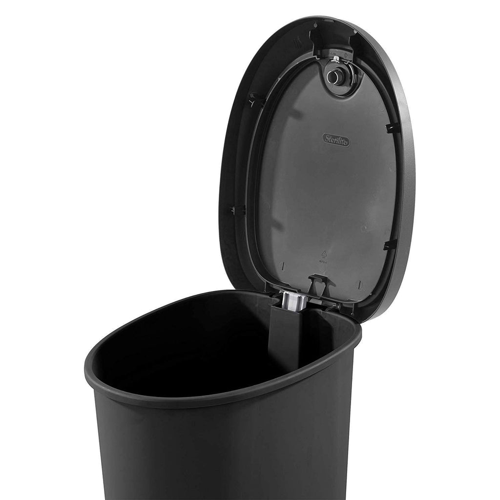 12.6 Gallon Locking StepOn Wastebasket Black 2 Pack Y55482