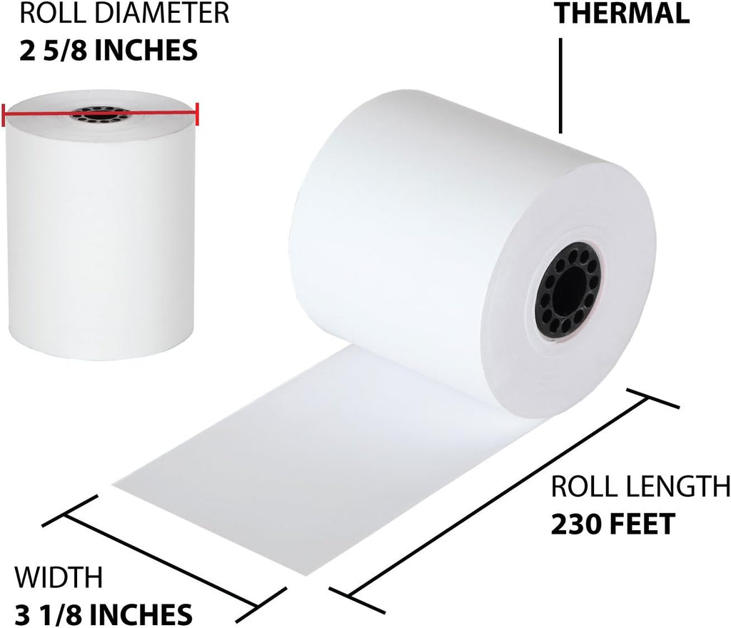 Thermal Cash Register POS Paper Rolls 3 1/8 x 230' BPA Free 32 Pack F450