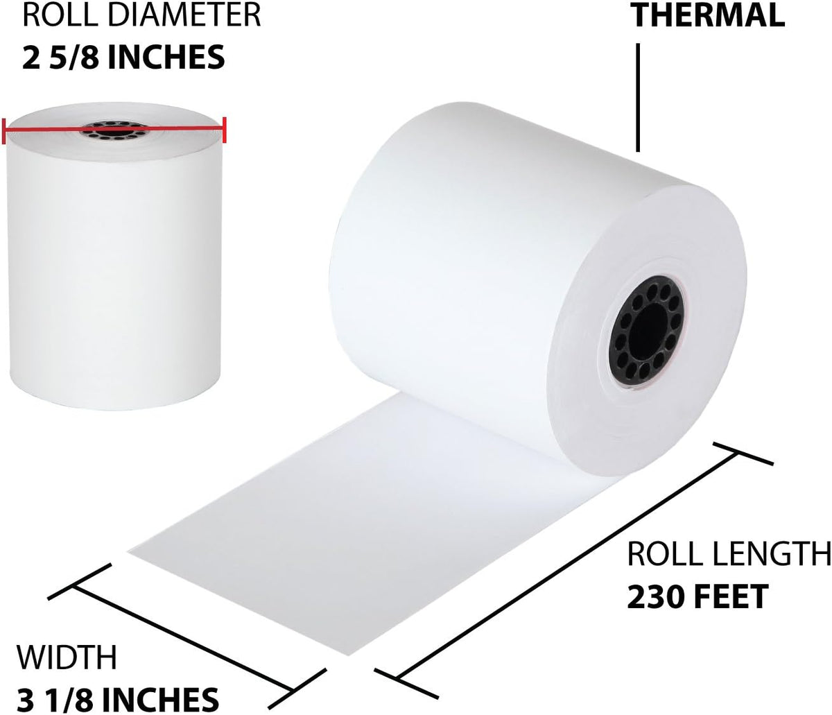 Thermal Cash Register POS Paper Rolls 3 1/8 x 230' BPA Free 32 Pack F450