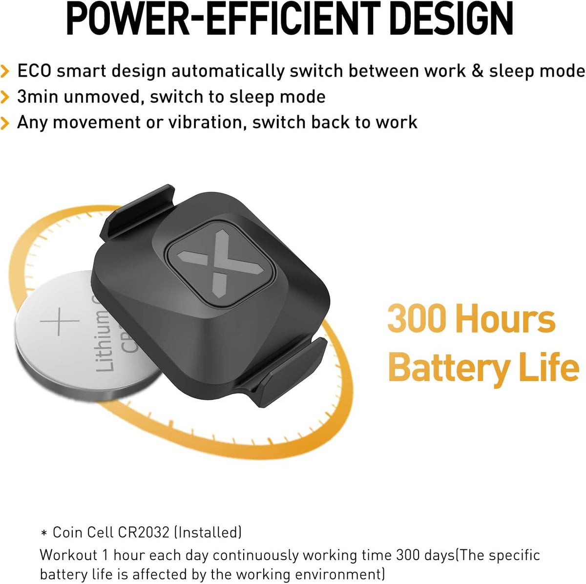 Cadence and Speed Sensor Wireless IPX7 Waterproof 2 Pack O368