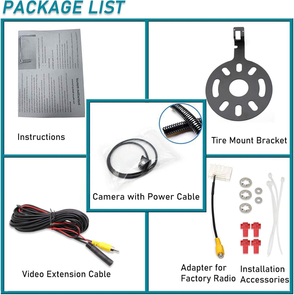 Car Backup Reverse Rear View Spare Tire Mount Camera R475