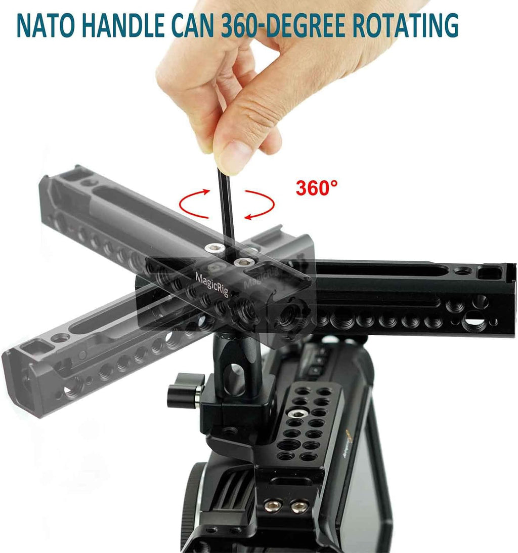 Rubber Top Handle with NATO Rail and 3-Cold Shoe W7166