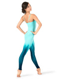 Aqua Teal Hand Painted Camisole Unitard G4480