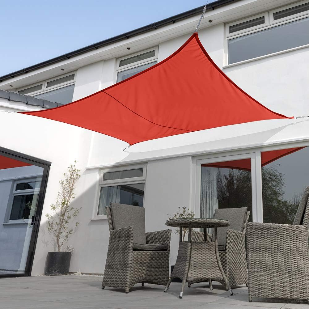 Waterproof Red Sun Shade Sail Canopy 9ft 10 x 6ft 7 Rectangle Q463232