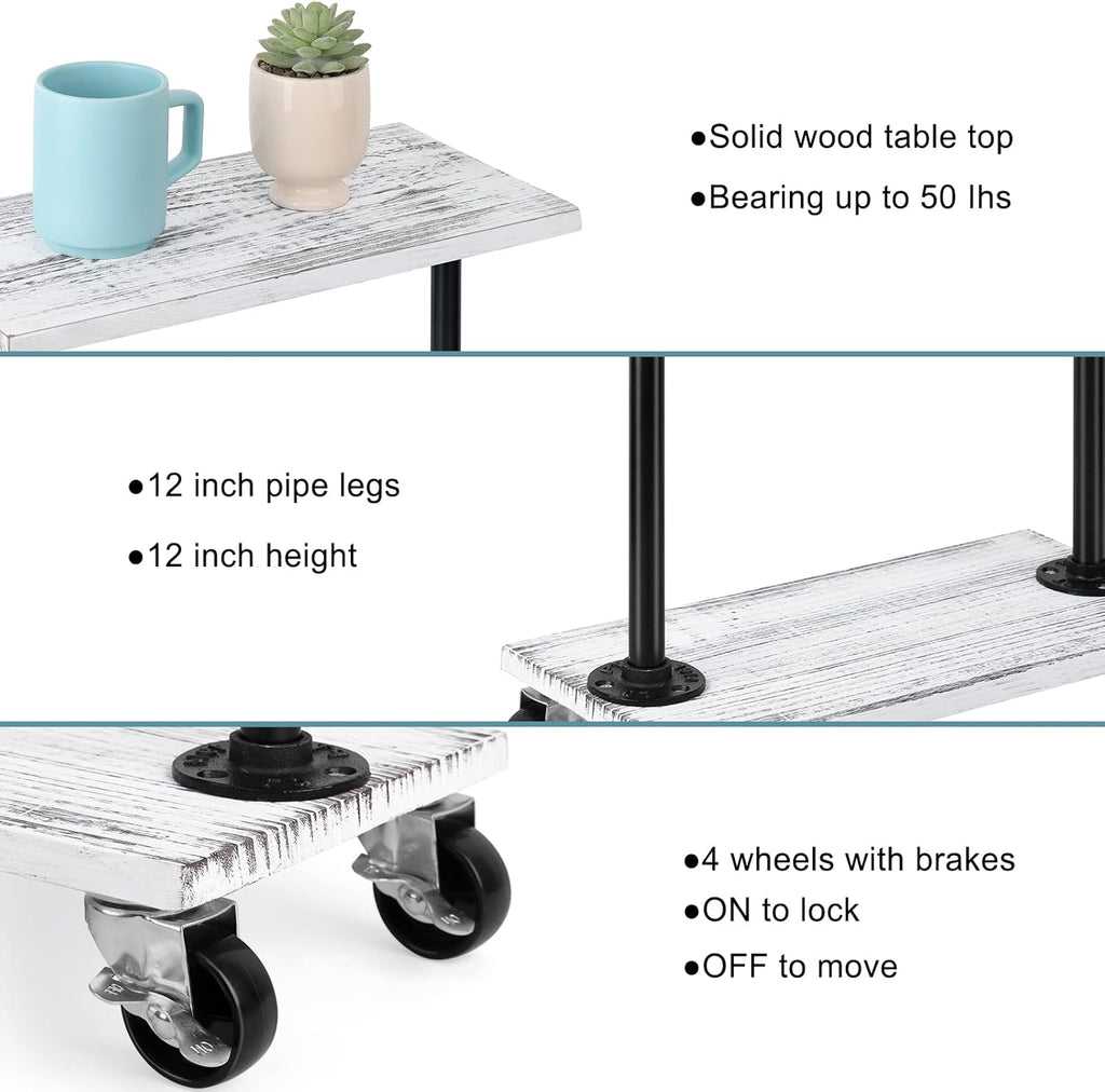 Narrow End Table with Wheels O996789
