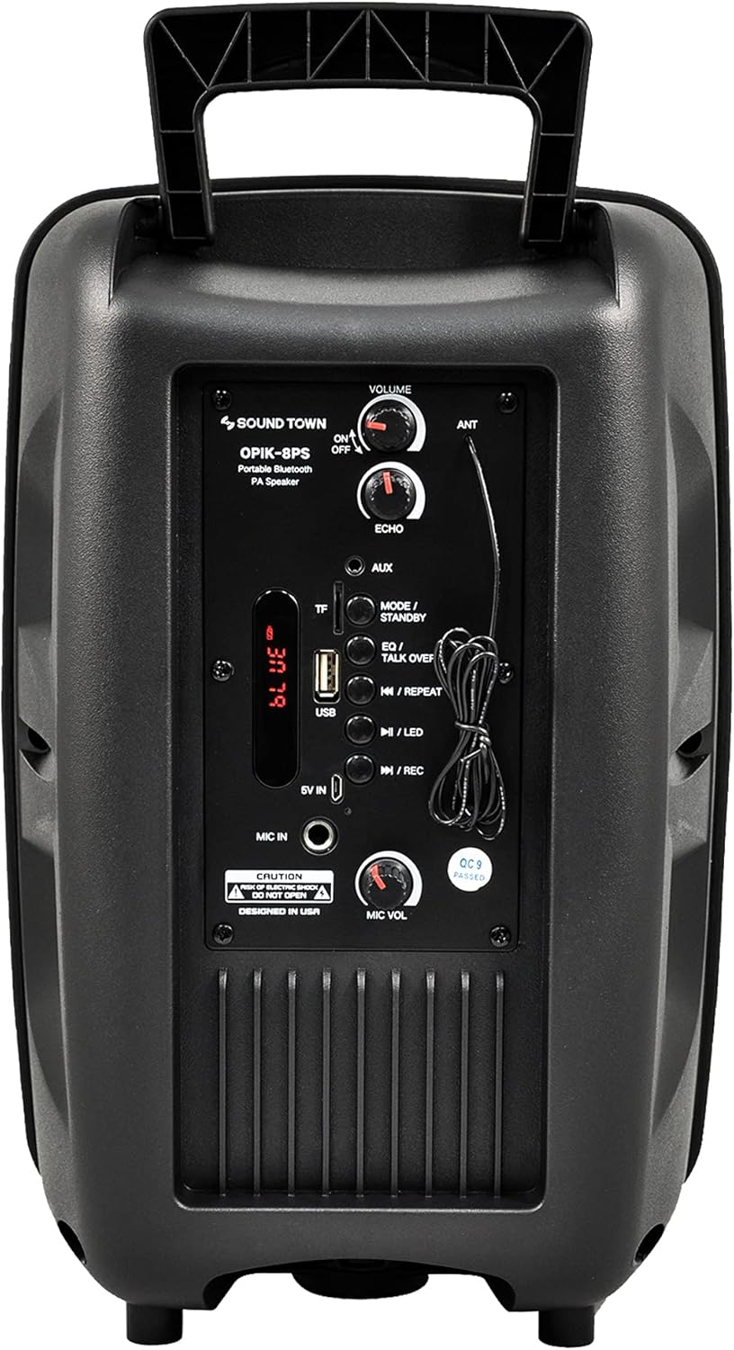 8-inch 2-Way Portable PA Speaker with Built-in Rechargeable Battery Y3886