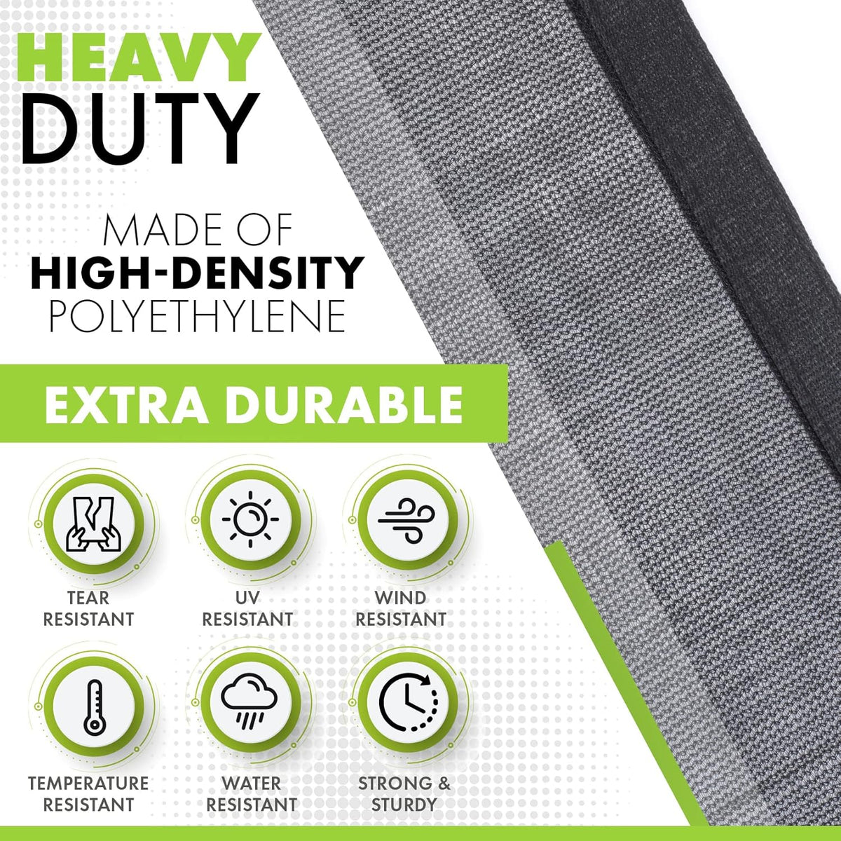 12 FT X 16 FT Heavy Duty Black Knitted Mesh Tarp with Grommets D846275