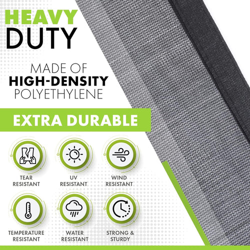 12 FT X 16 FT Heavy Duty Black Knitted Mesh Tarp with Grommets D846275