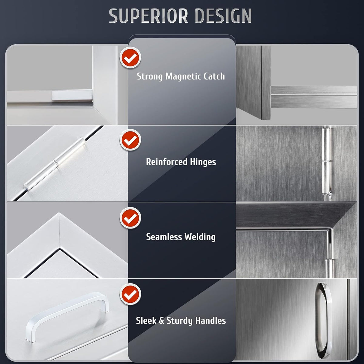 304 Stainless Steel Single Access Outdoor Kitchen Door (14 x 20) D41139