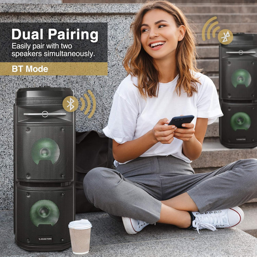 8-inch 2-Way Portable PA Speaker with Built-in Rechargeable Battery Y3886