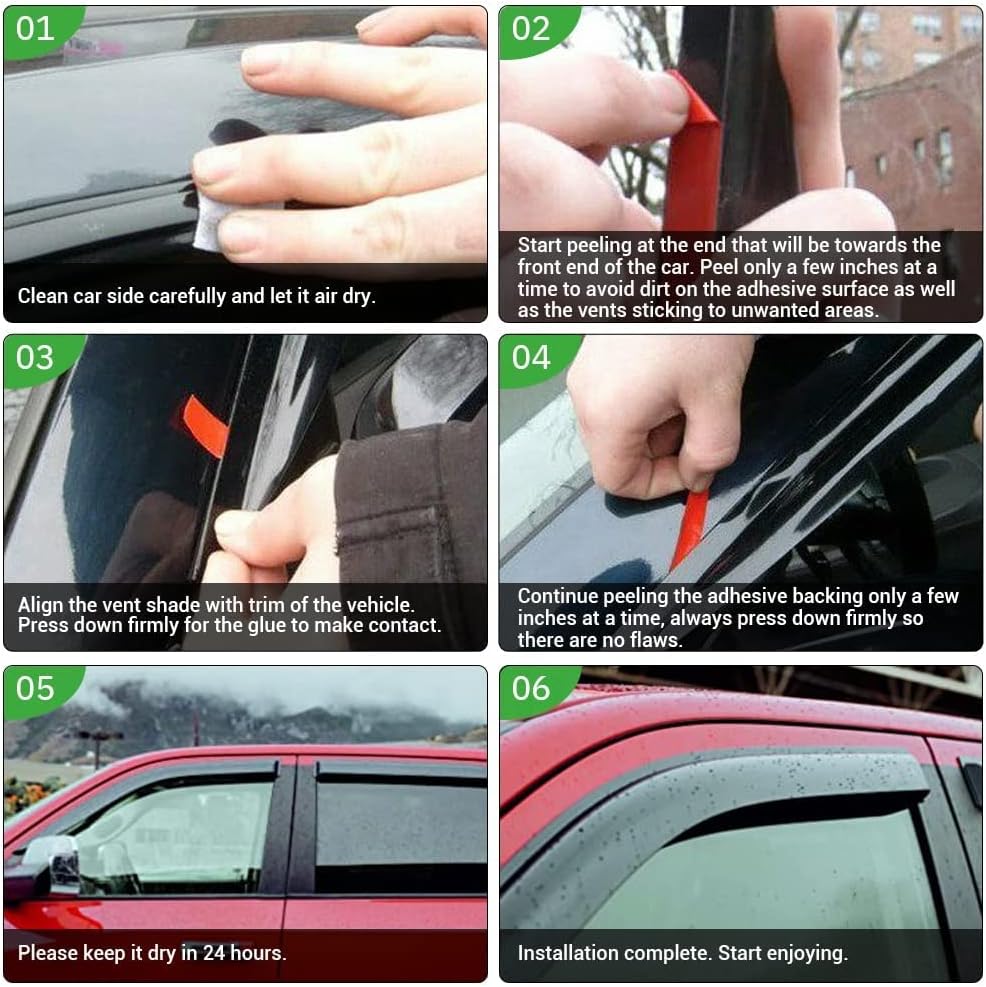 Dark Smoke Tape-on Window Visor Deflector V64912