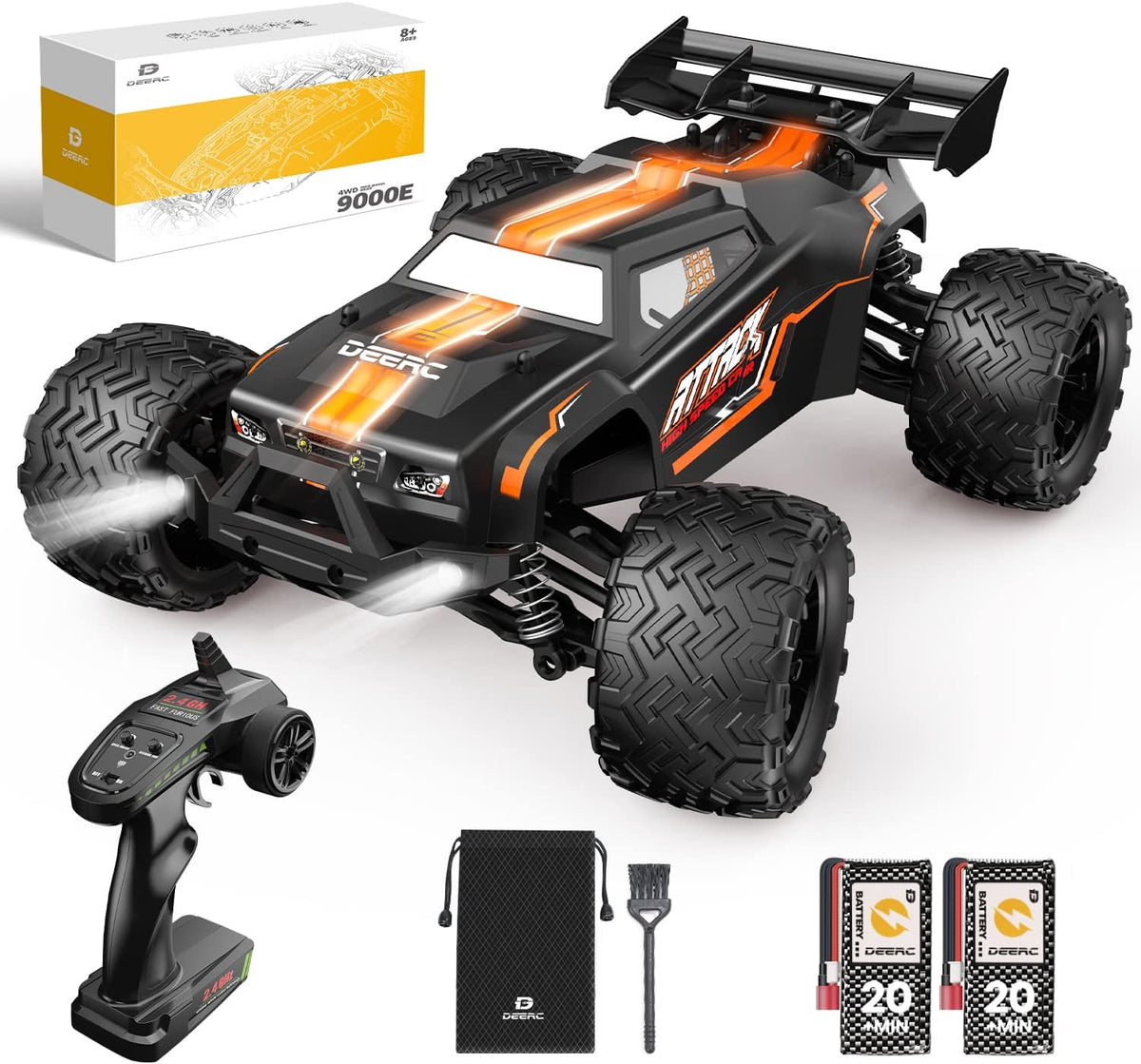 1:14 Scale Remote Control Car 40 KM/H 4WD Off Road Monster Truck with 2 Rechargeable Battery X39425