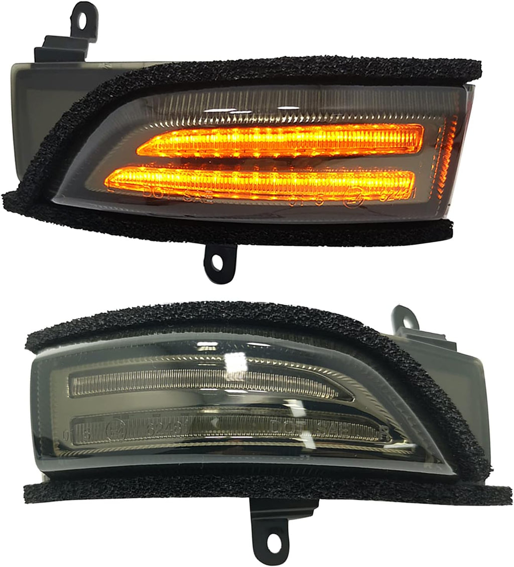 LED Side Mirrors Sequential Dynamic Turn Signal Lights Set of 2 Smoked Black B56280