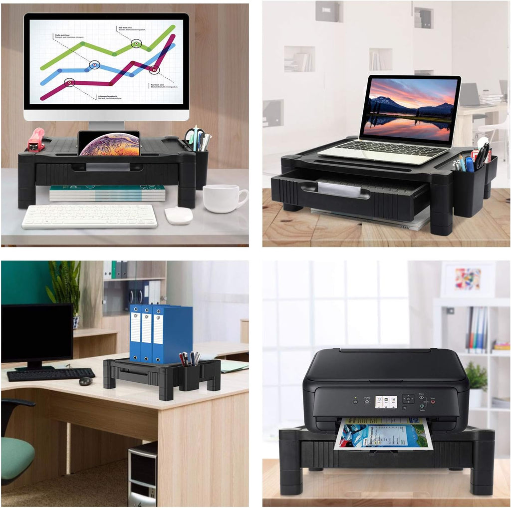 Monitor Stand with Drawer, Adjustable Computer Riser, Pack of 2 Y8202