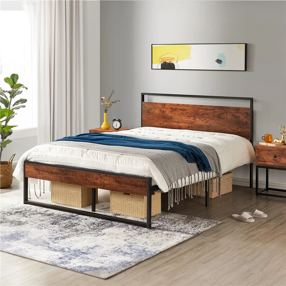 Full Size Mahogany Metal Platform Bed G119555