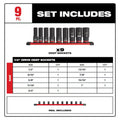 1/2 in. Drive SAE Deep Well Impact Socket Set (9-Piece) U842618