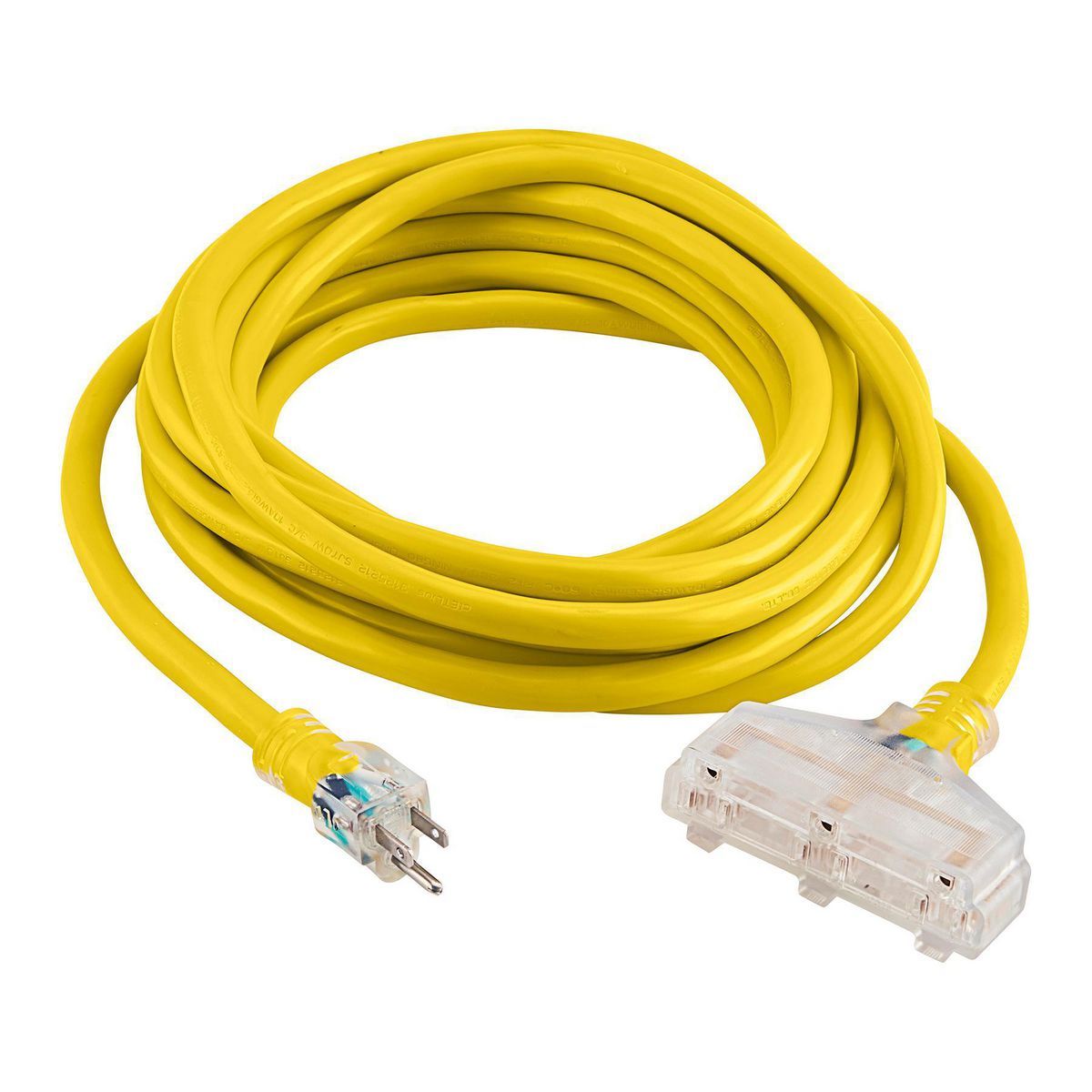 Yellow 25 ft. 10/3 Gauge Triple-Tap Extension Cord O132