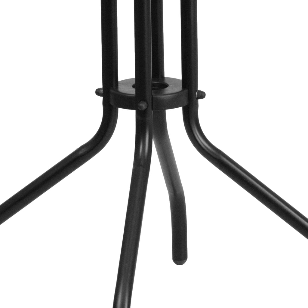 Round Tempered Glass Metal Table W484403