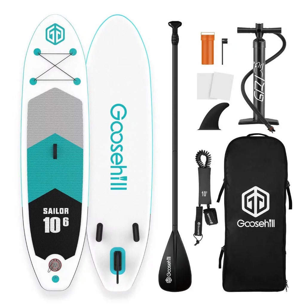 Teal Inflatable Paddle Board, 10'6 Long 32 Wide 6 Thick R7166