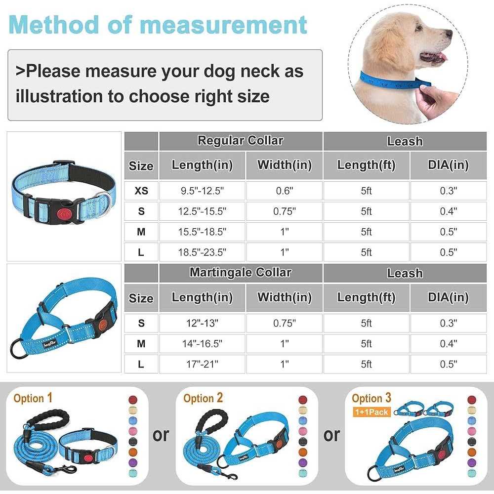 2 Packs Reflective Martingale Dog Collar C75197