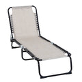 Cream White Folding Reclining Beach Chair U3092