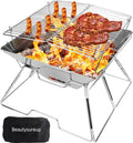 Charcoal Folding Stainless Steel BBQ Grill Q36880