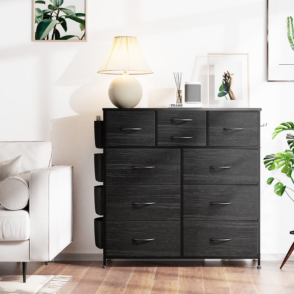 Brown 10 Drawer Fabric Dresser H81908