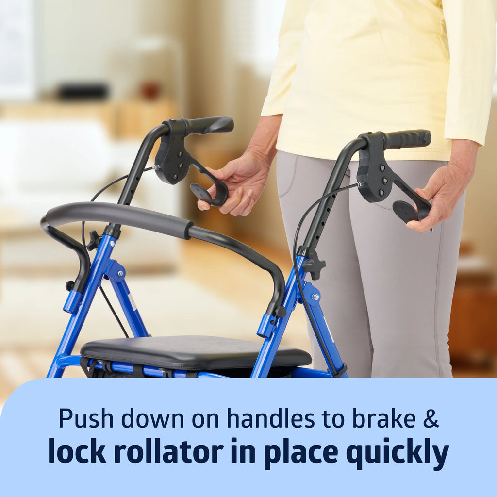 Blue Foldable Steel Rollator Walker Y713719