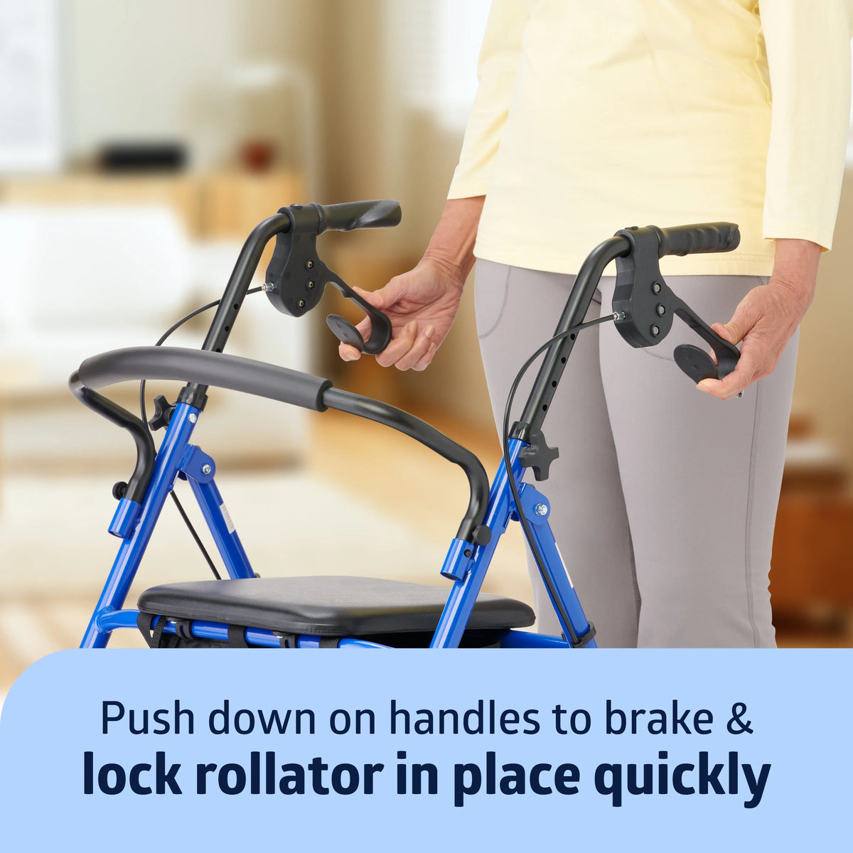 Blue Foldable Steel Rollator Walker Y713719