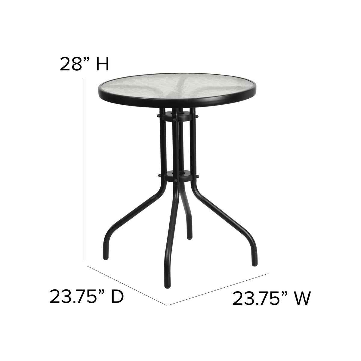 Round Tempered Glass Metal Table W484403