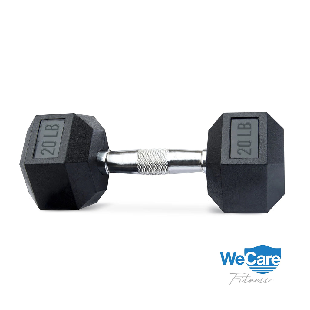 20lb Rubber Chrome Dumbbells Pair I313