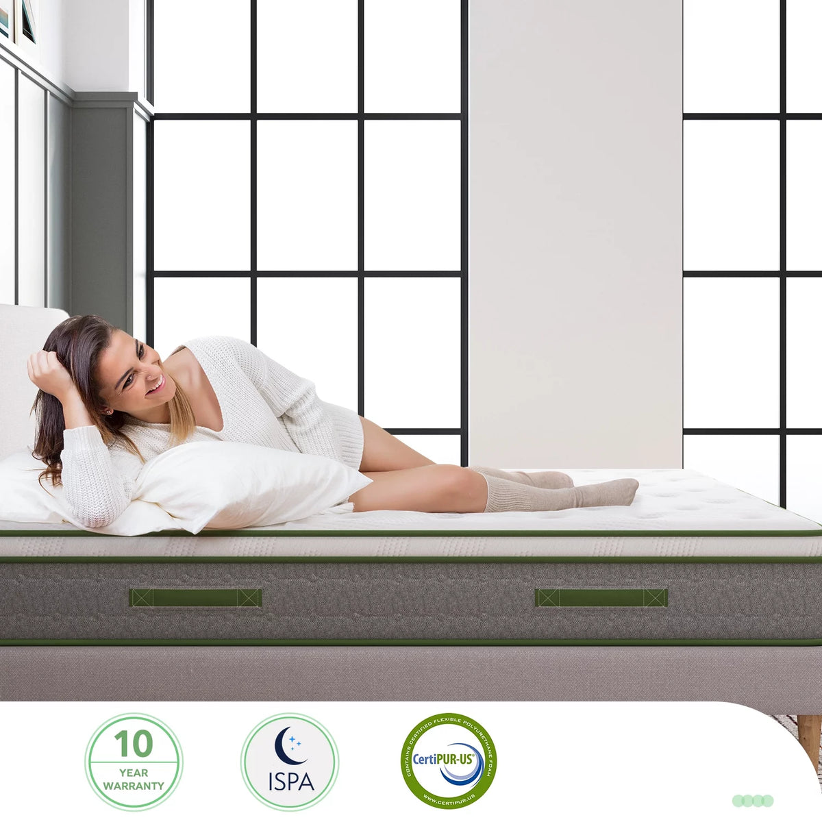 10 inch Memory Foam Hybrid Pocket Spring Mattress King Y16052