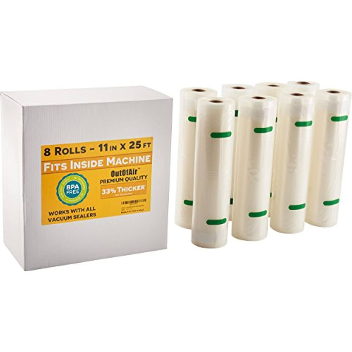 11" x 25' Rolls 8 Pack Vacuum K730154