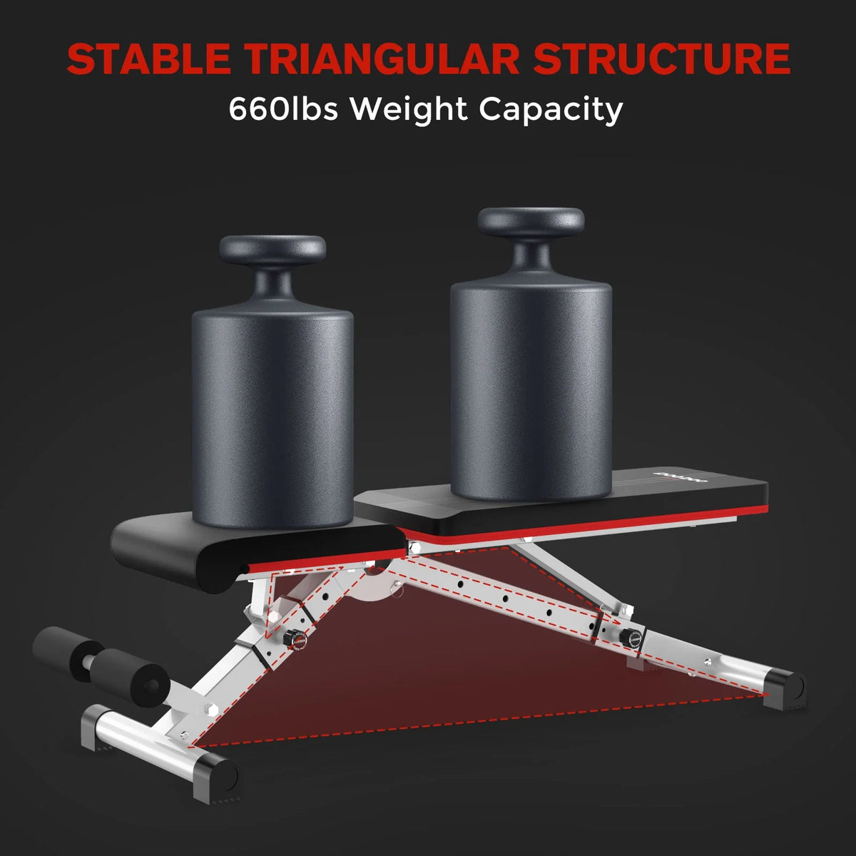Foldable Weight Bench 600 lbs with 6 Incline Adjustable F645