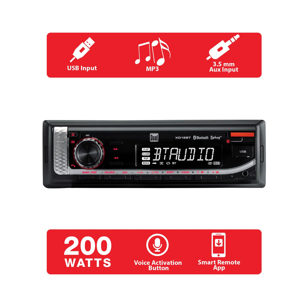Single DIN Car Stereo Head Unit with Bluetooth I22349